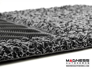 FIAT 500X Floor Mats - All Weather - Rubber Woven Carpet - Black + Grey FIAT 500X Floor Mats - All Weather - Rubber Woven Carpet - Black + Grey